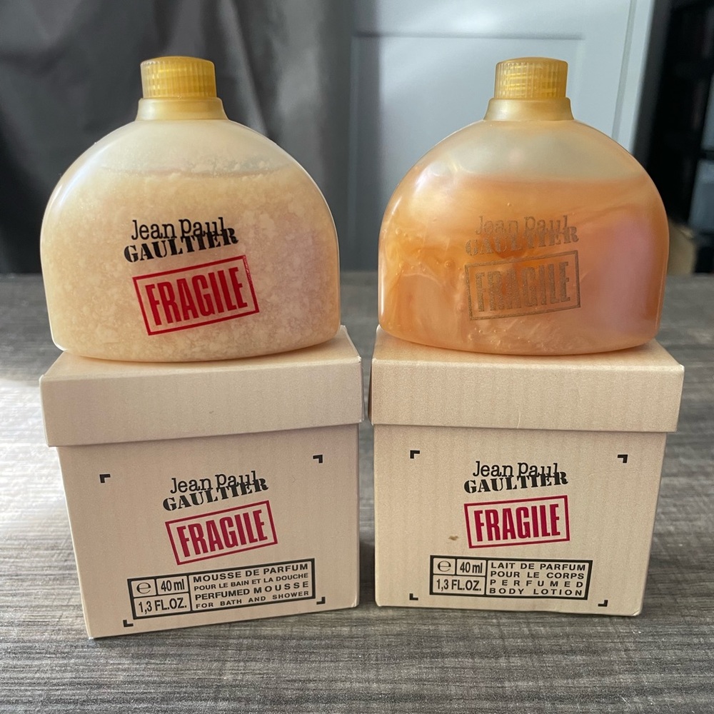 Vintage Jean Paul Gaultier FRAGILE Mini Set- Perfumed Body Mousse & Lotion